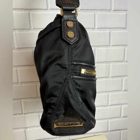 Elizabeth & James Black Nylon Crossbody Bag - Gold Hardware 10x11x8in - Picture 8 of 15